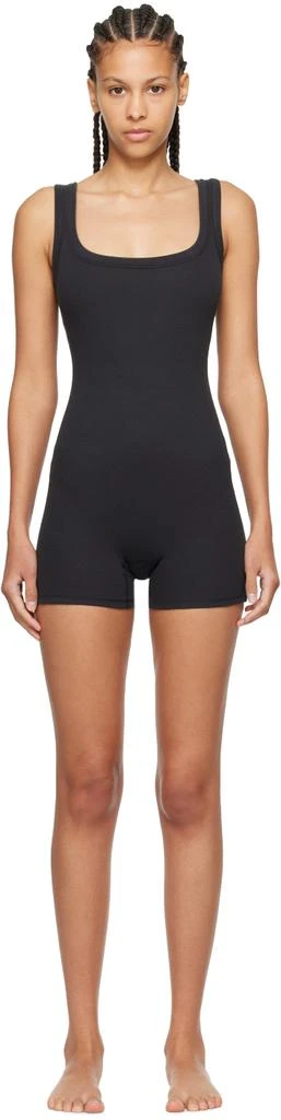 SKIMS Black Cotton Rib Romper 1