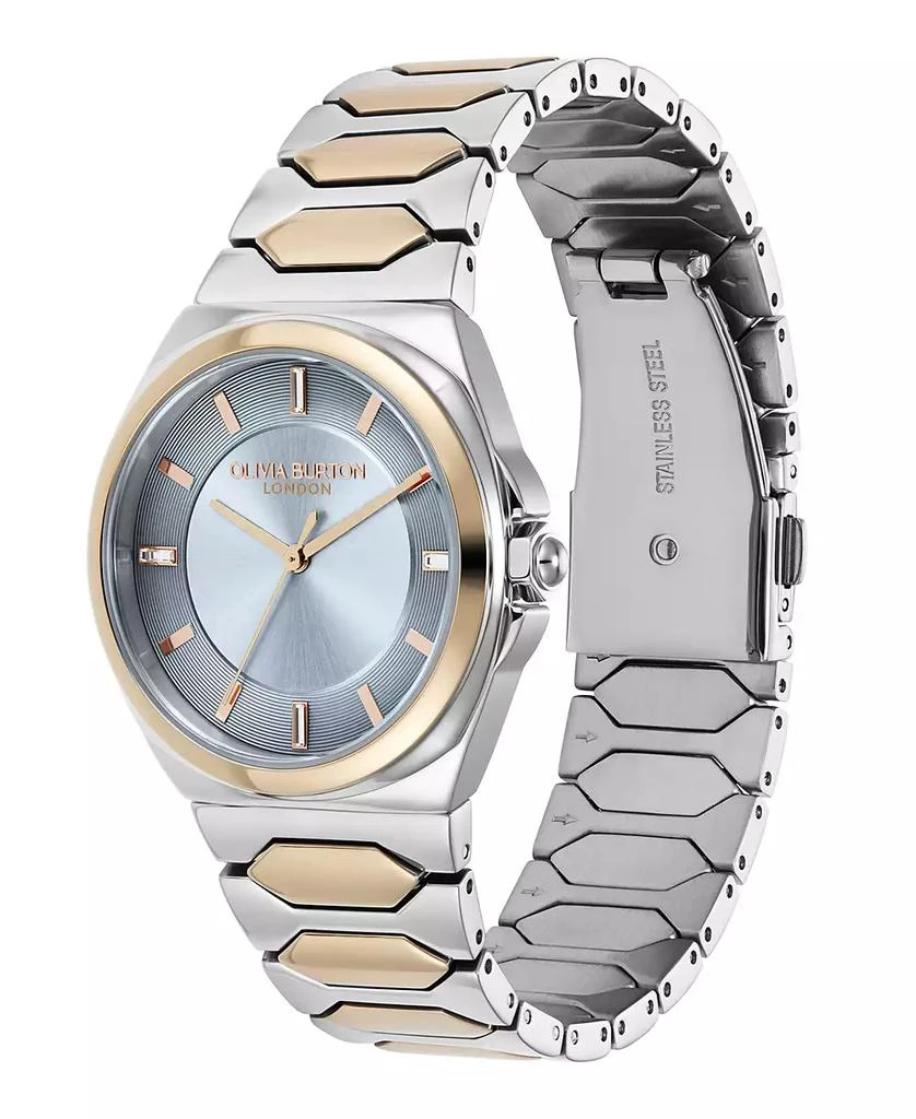 Olivia Burton Women's Lustre Silver and Rose Gold-Tone Stainless Steel Bracelet Watch 34mm 2