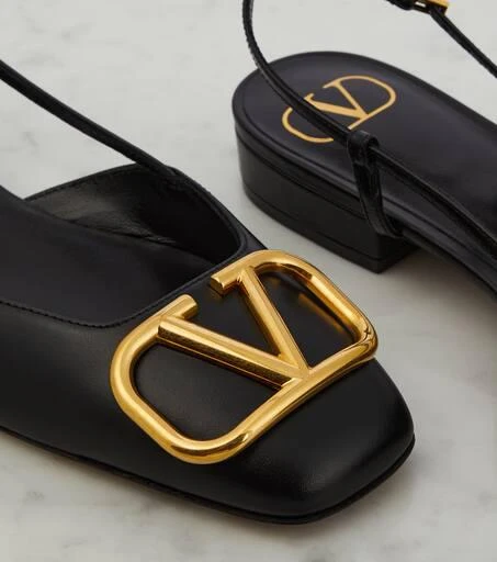 Valentino VLogo leather slingback flats 6