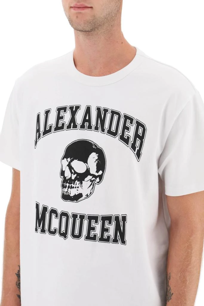 ALEXANDER MCQUEEN t-shirt with varsity logo and skull print 4