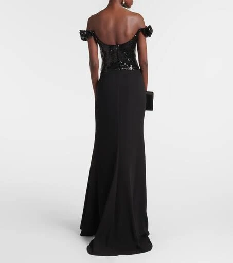 Costarellos Birdie off-shoulder sequined top 3
