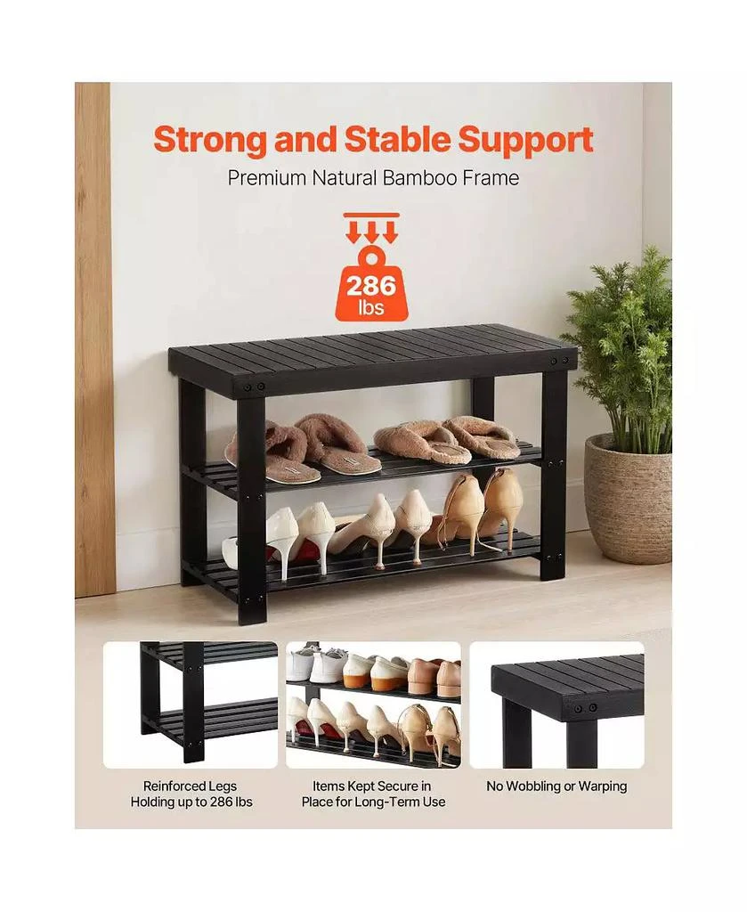 Slickblue 3-Tier Shoe Rack Bench for Entryway Shoe Storage Organizer 7