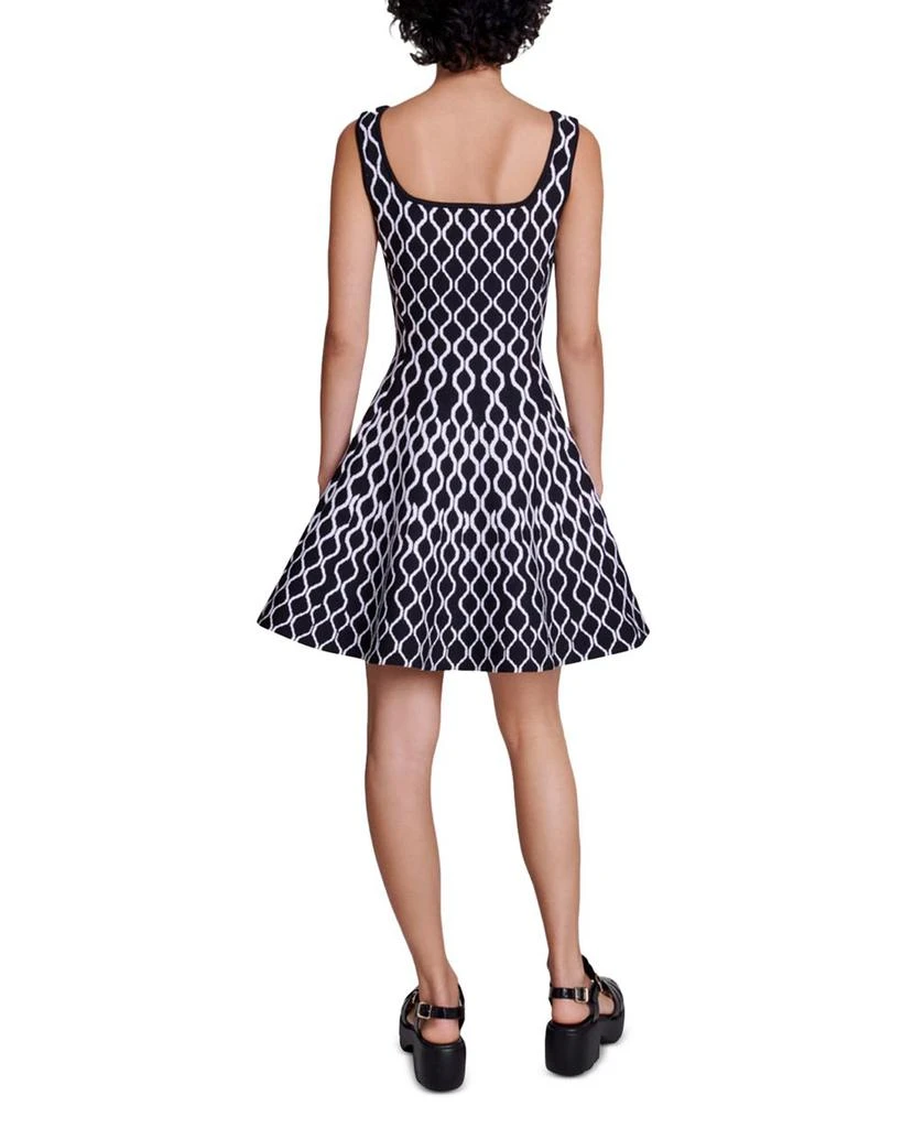 Maje Russel Graphic Knit Skater Dress 3