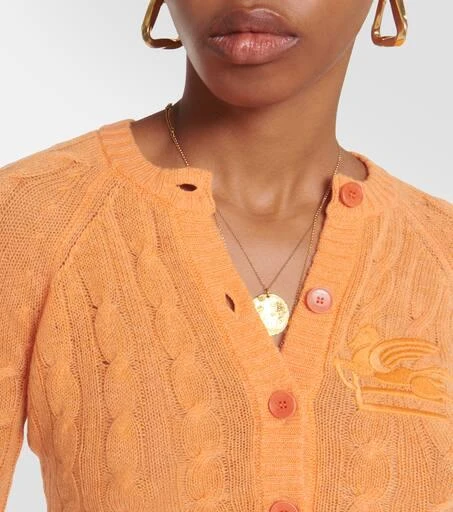 ETRO Pegaso cable-knit cashmere cardigan 5