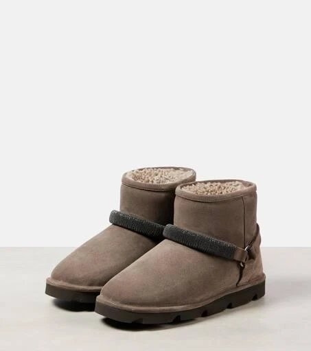 Brunello Cucinelli Monili shearling-lined suede boots 5