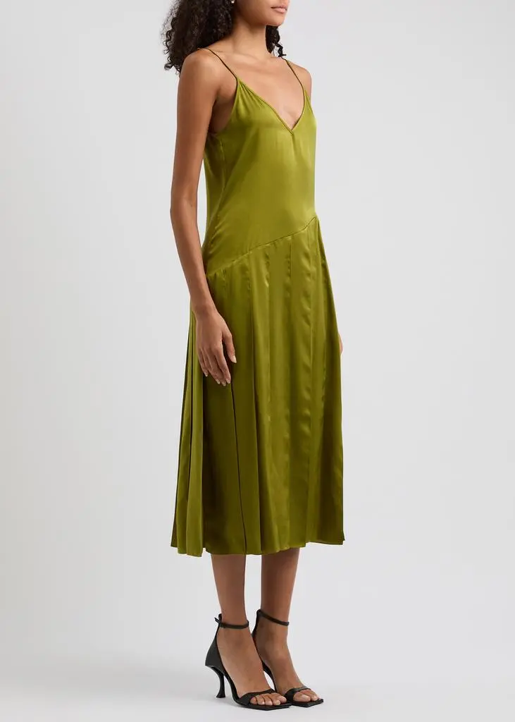 JW Anderson Pleated crepe de chine midi dress 2