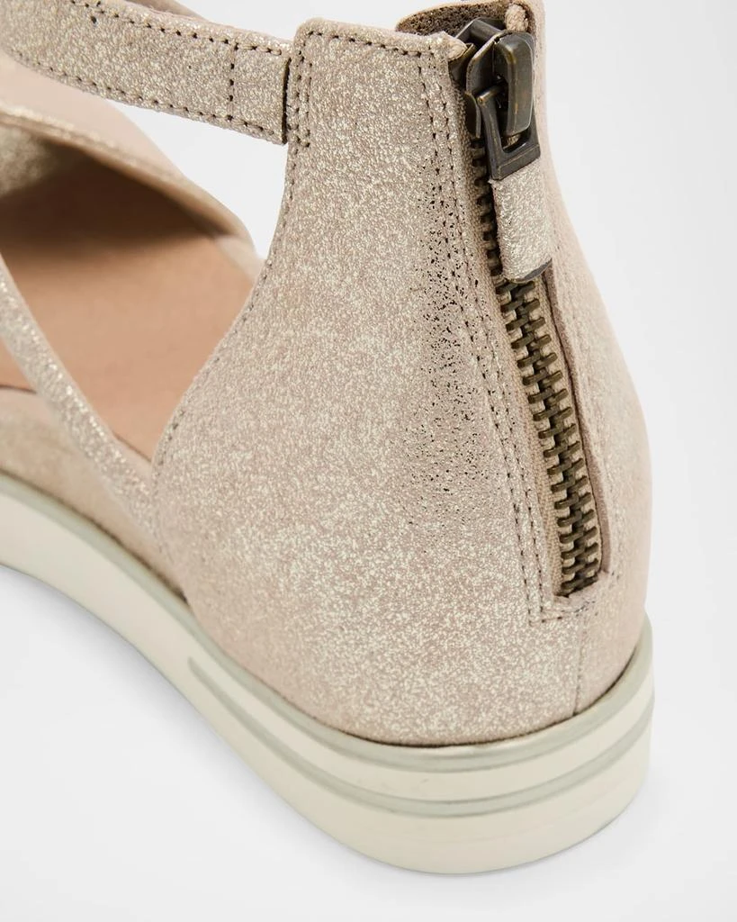 Eileen Fisher Suvi Metallic Crisscross Grip Wedge Sandals 4