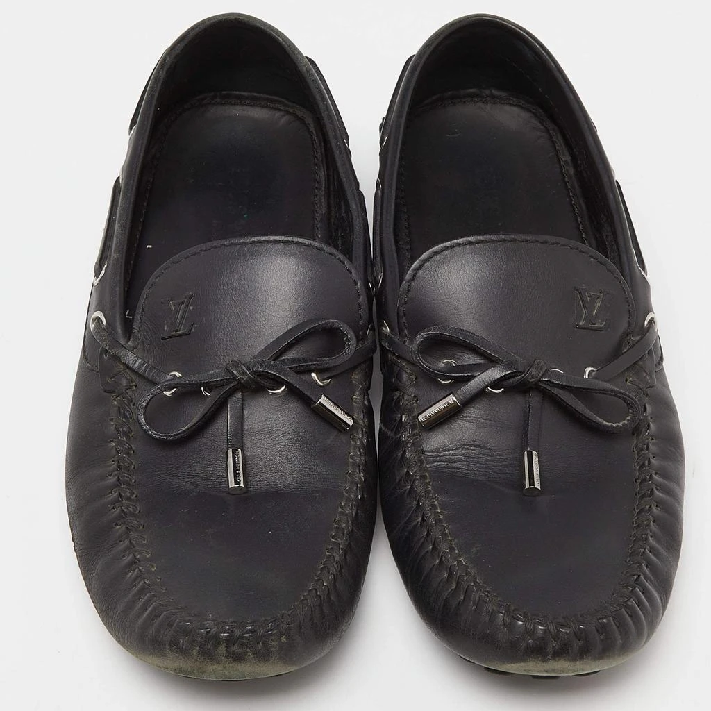 Louis Vuitton Louis Vuitton Black Leather Bow Slip On Loafers Size 43.5 3