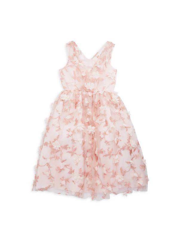 Christian Siriano Little Girl's Appliqué Mesh Dress 1