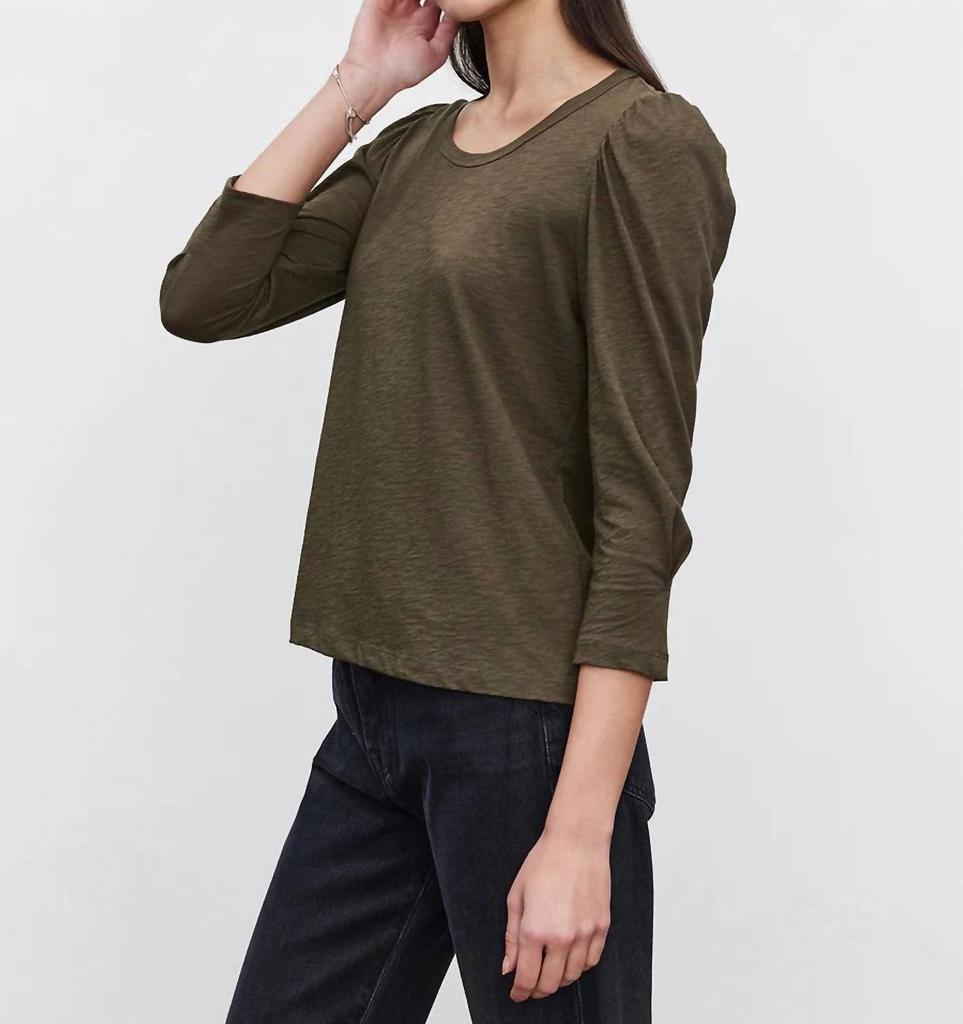 Velvet by Graham & Spencer Velvet By Graham & Spencer - Wilda Slub Mutton Sleeve Tee