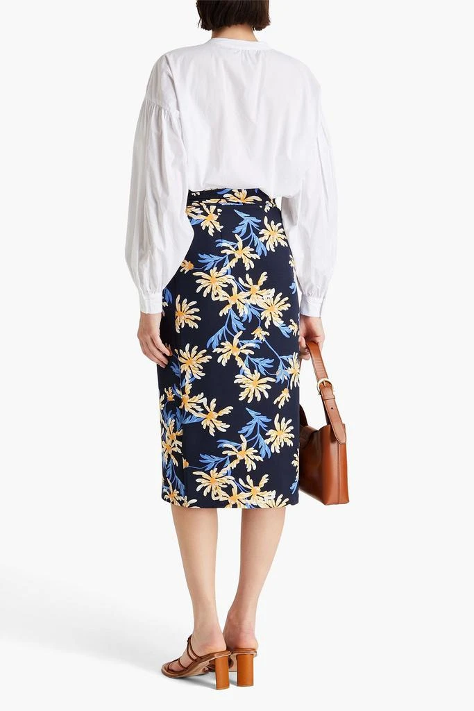 Diane von Furstenberg Elma floral-print cady midi wrap skirt 3
