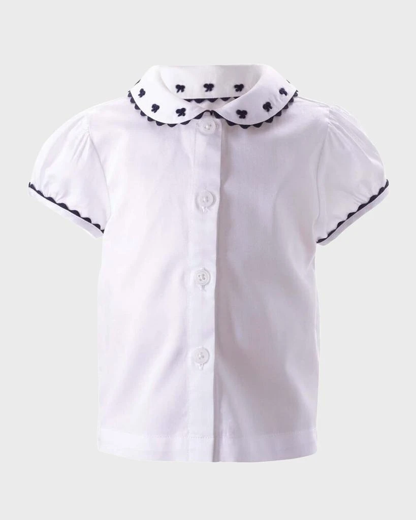 Rachel Riley Girl's Bow Embroidered Blouse, Size 6M-24 1