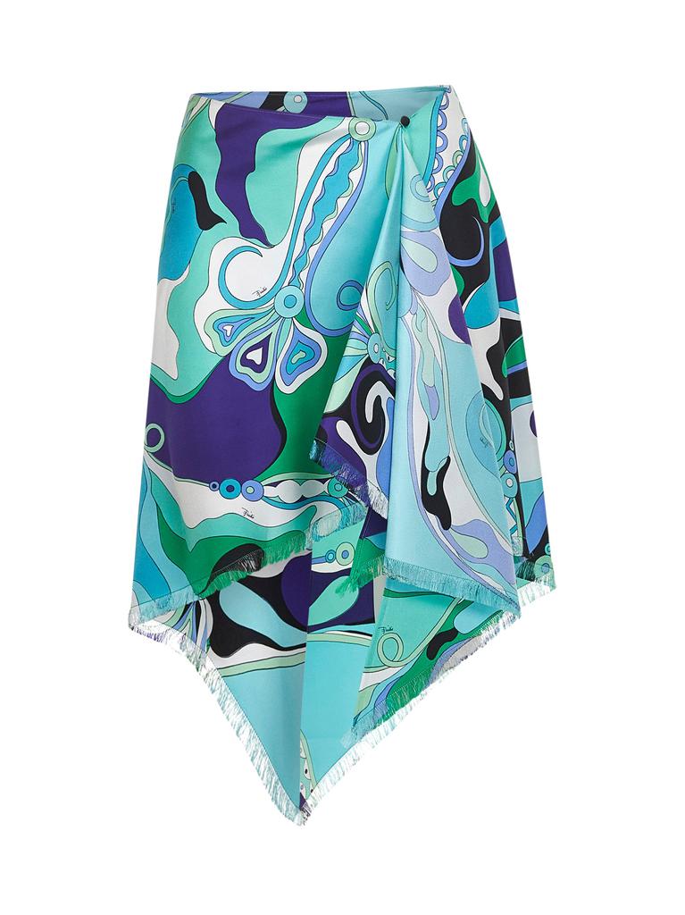 PUCCI PUCCI | Orchidee print asymmetric silk foulard skirt | Women | 40