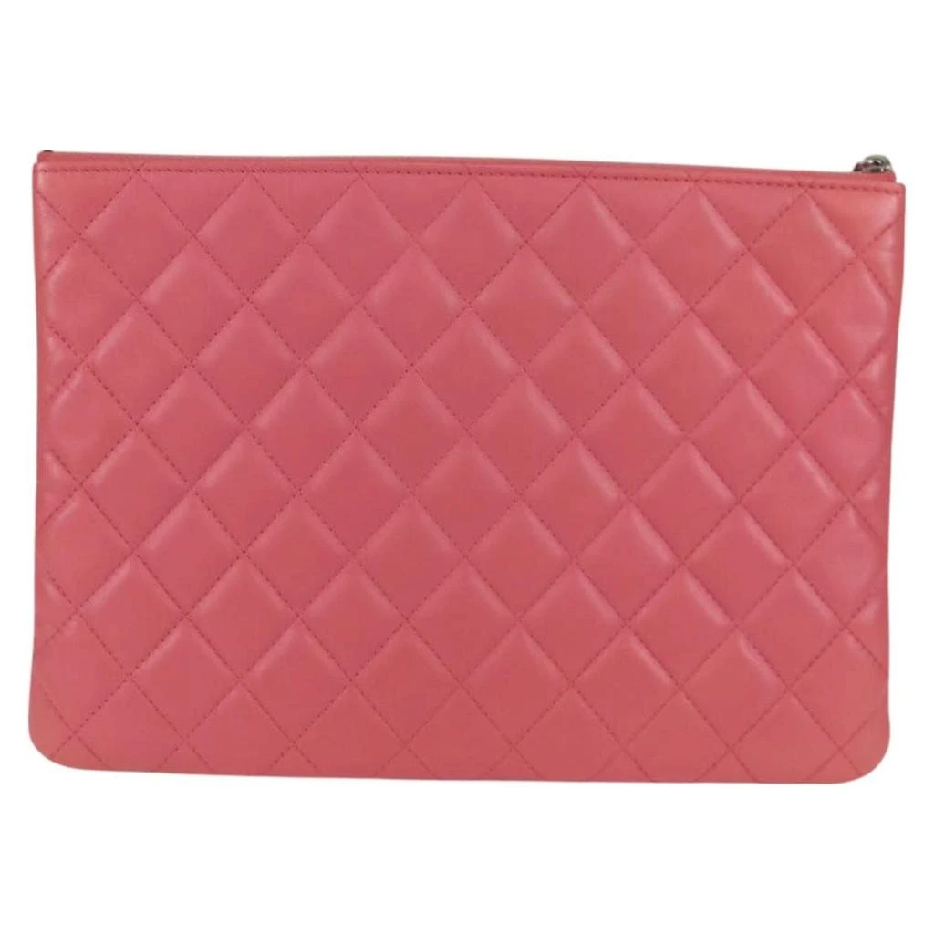 Chanel O Case Clutch Quilted Lambskin Leather Bag (Pre-Owned) 2
