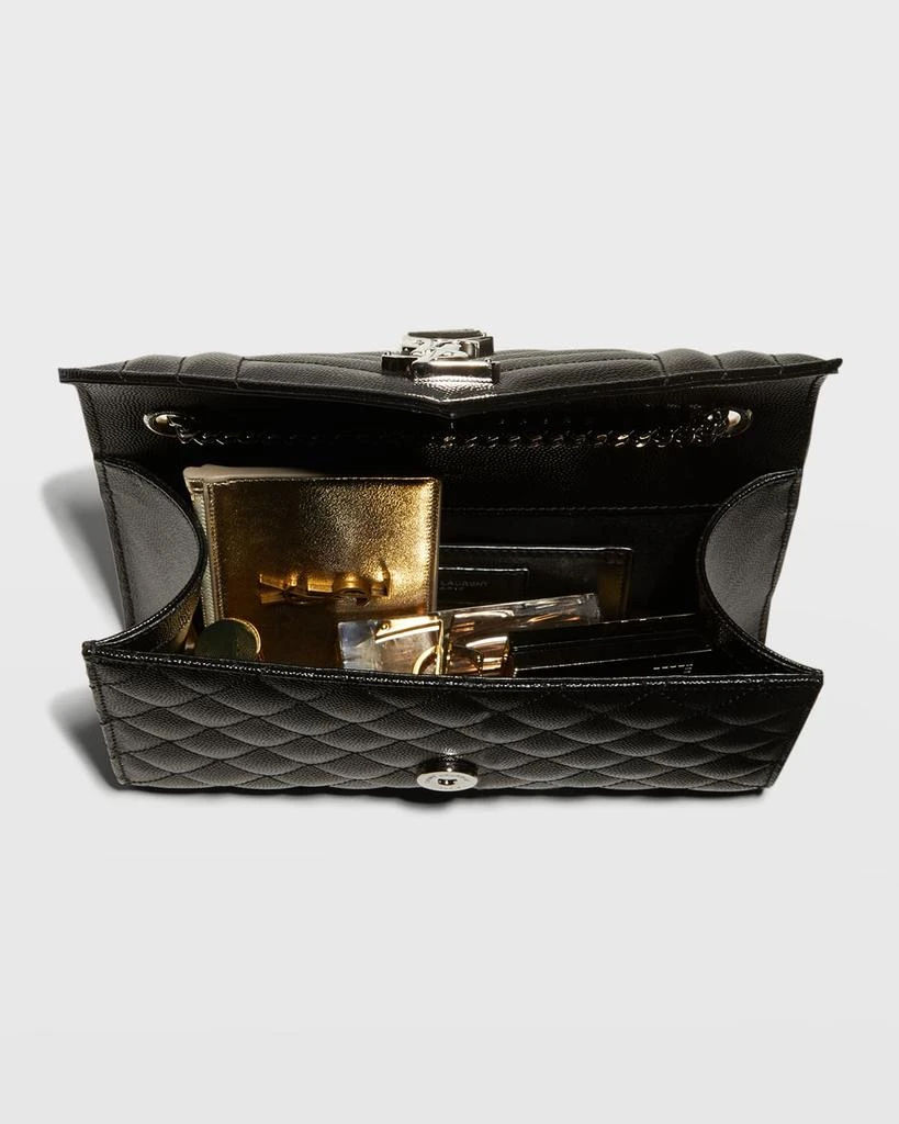 Yves Saint Laurent Envelope Triquilt Small YSL Shoulder Bag in Grained Leather 5