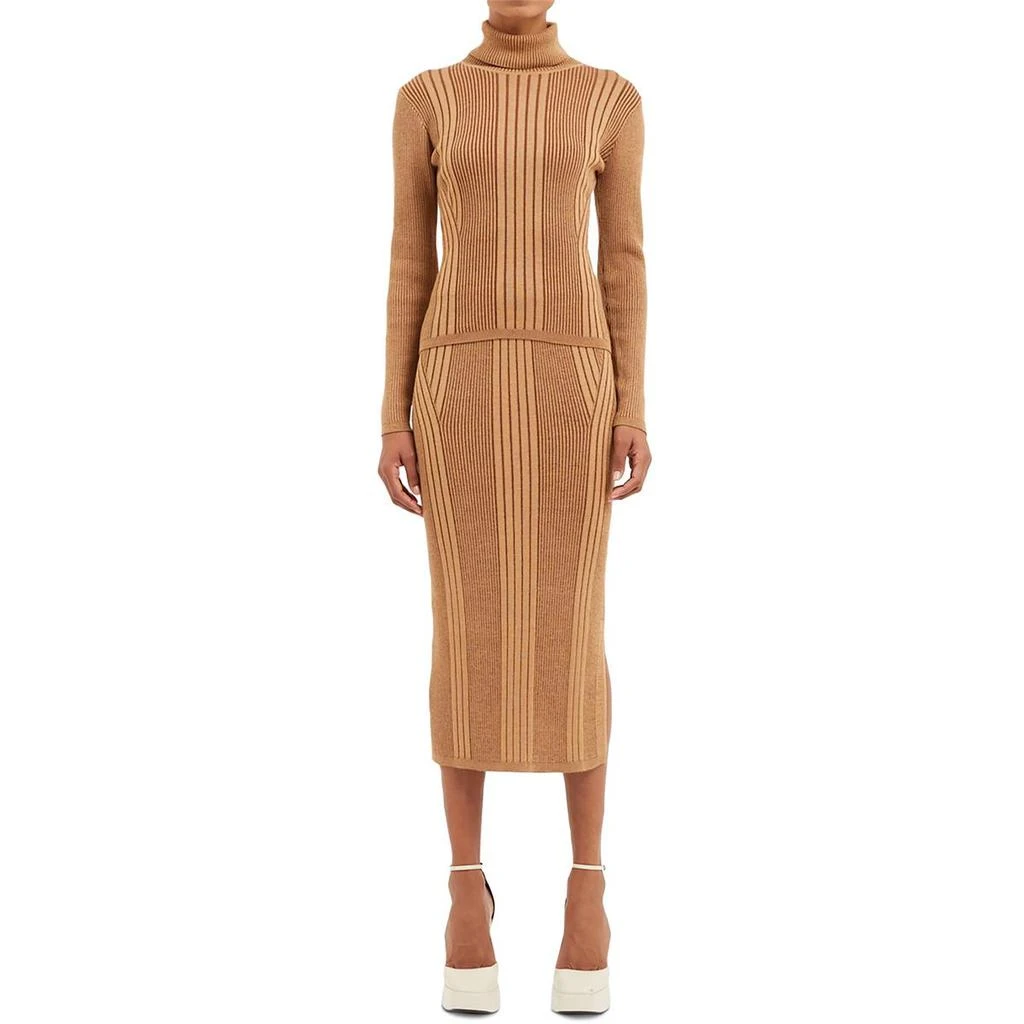 French Connection Mari Womens Side Slit Long Pencil Skirt 3