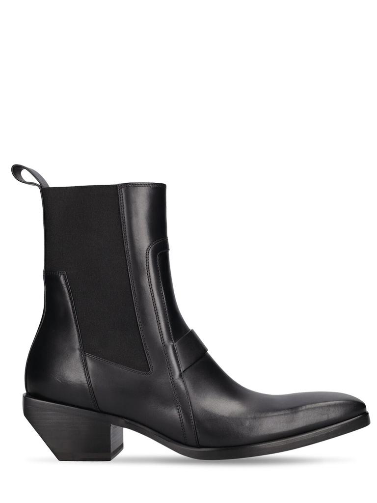 RICK OWENS Mega Bumper Beatle leather flatform Chelsea boots RICK OWENS Mega Bumper Beatle leather flatform Chelsea boots