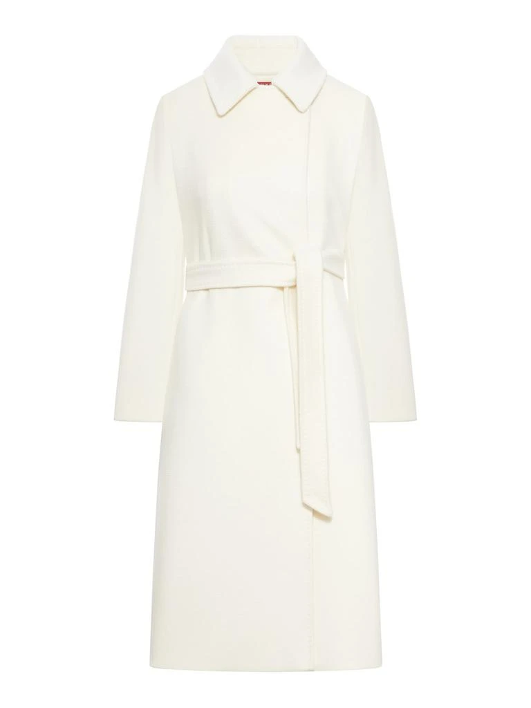 Max Mara Max Mara Studio Bcollag Belted Long-Sleeved Coat from Cettire