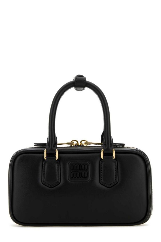 Shop Miu Miu Logo-Embossed Zipped Handbag on Sale at