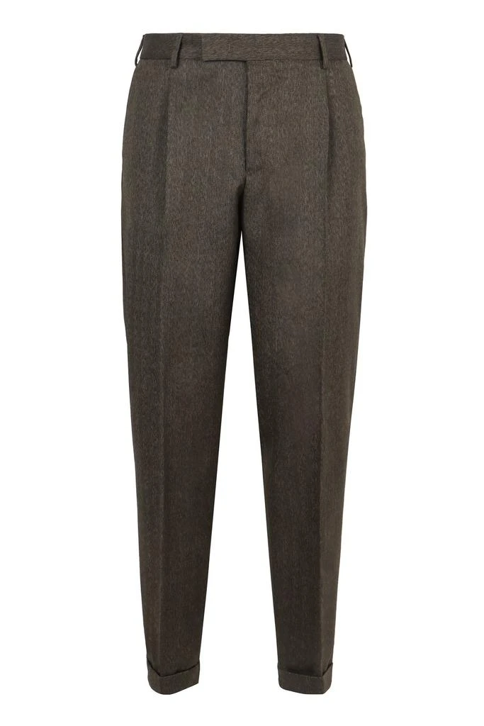 PT01 PT Torino Tapered Leg Herringbone Trousers 1