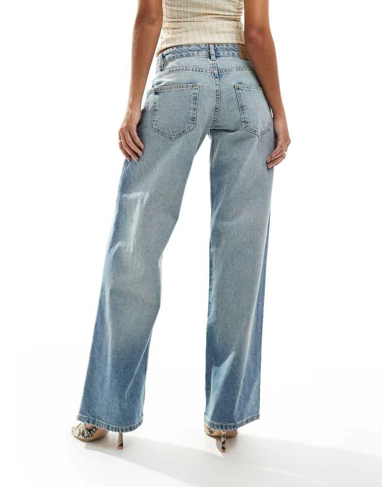 Motel Motel parallel leg low rise jeans in vintage bleach blue 1