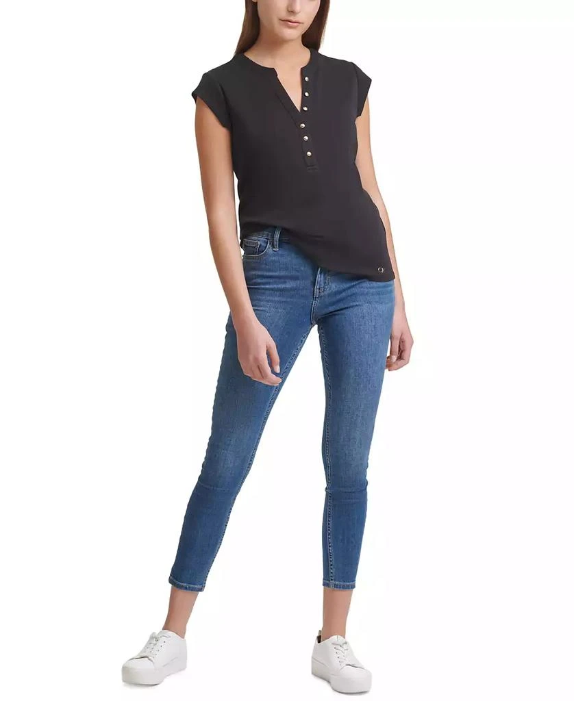 Calvin Klein Cap Sleeve Henley 3