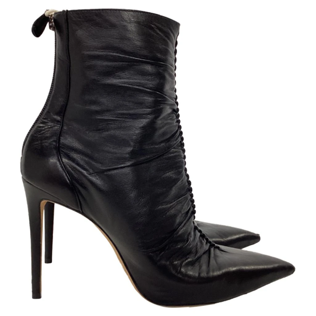 Alexandre Birman Susanna Ruched Heeled Ankle Boots in Black Leather 1