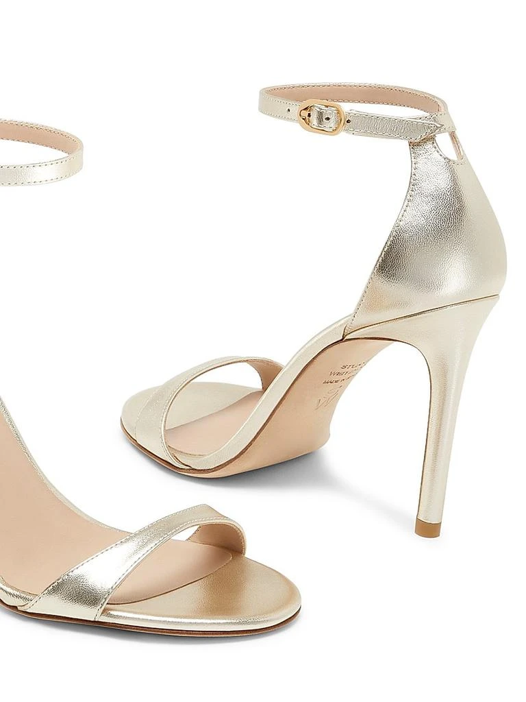 Stuart Weitzman Nudist II 100MM Metallic Leather Sandals 4