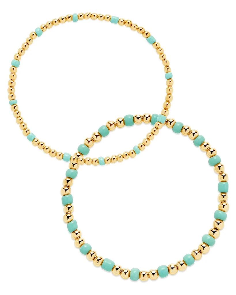 Sterling Forever Misty Beaded Stretch Bracelet Set of 2 1