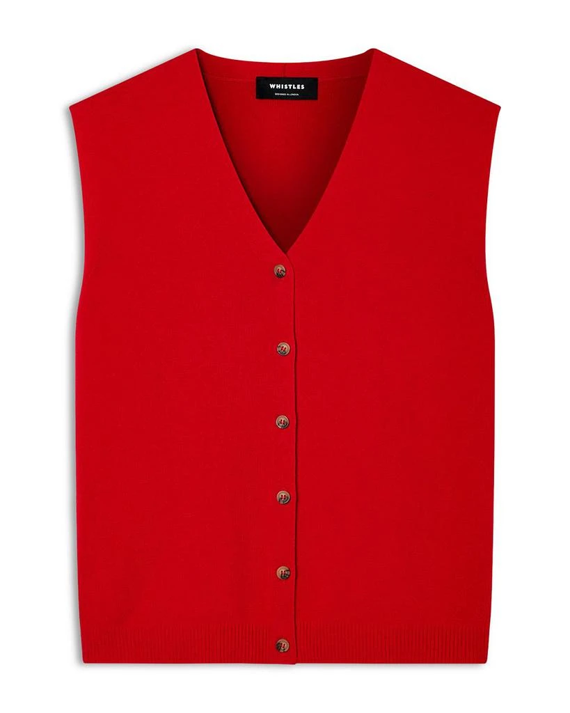 Whistles V Neck Button Front Knit Vest 5