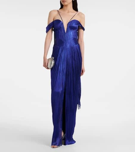 maria lucia hohan blue dress Maria Lucia Hohan Blue Metallic Dress – weartherunway main image 1