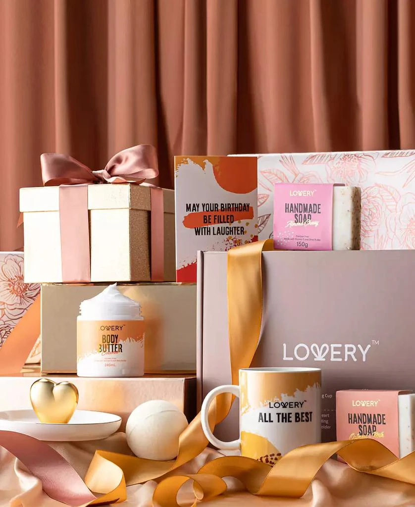 Lovery Birthday Gifts, Personalized Birthday Gift Basket, Body Care Gift Set, Inspirational Gifts, Birthday Spa Gift Box, 8 Piece 5