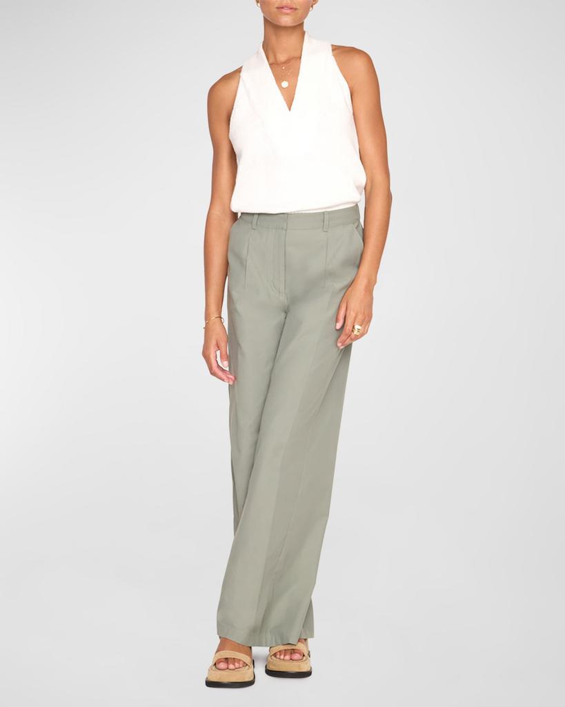 Brochu Walker Joya Pleated High-Rise Wide-Leg Pants