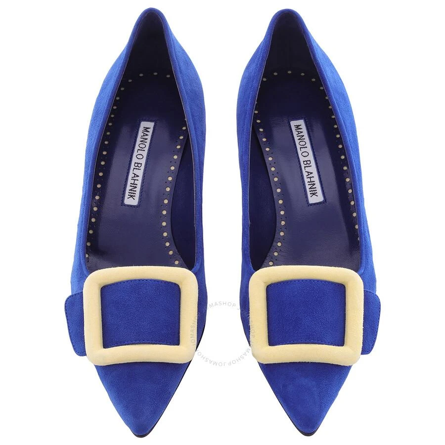 Manolo Blahnik Maysale Pointed-Toe Suede Pumps 3