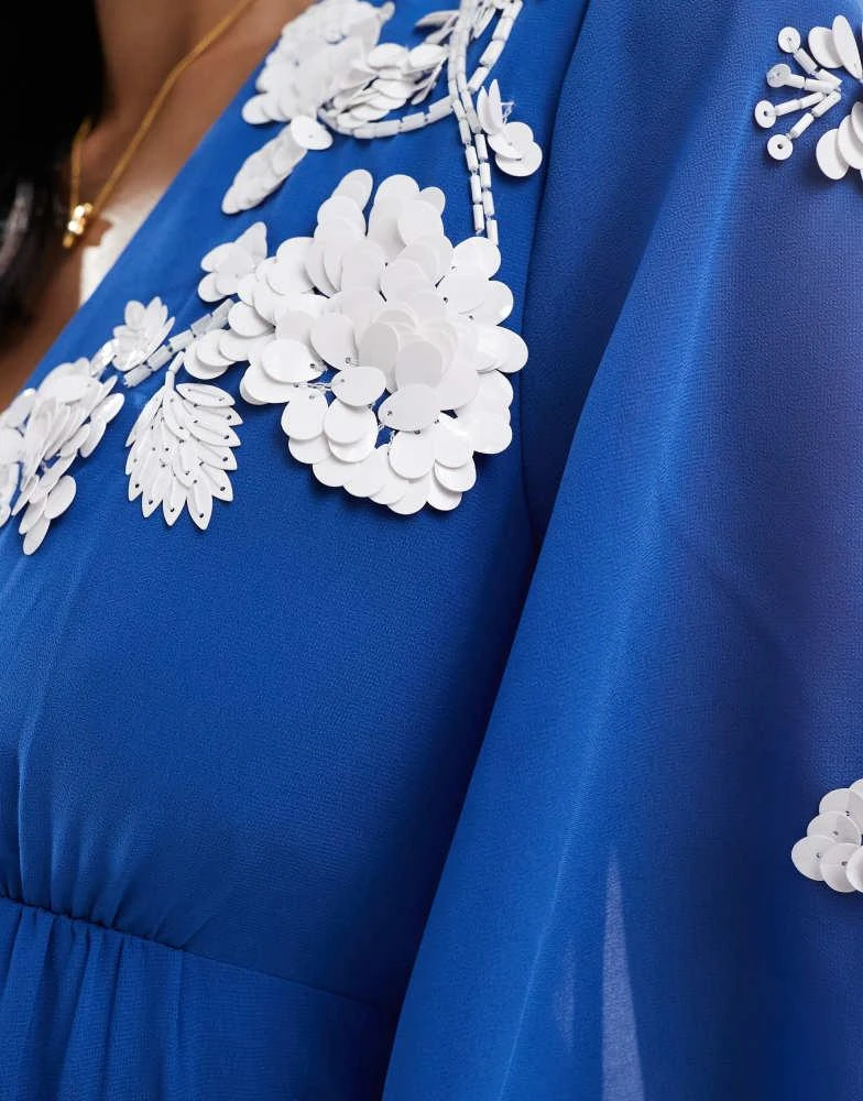 Shop Hope & Ivy Maternity plunge front embellished maxi dress in blue on  Sale at BeyondStyle  Get 26% Off Hope & Ivy Maternity plunge front  embellished maxi dress in blue with