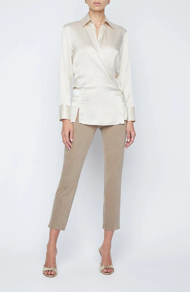 L'Agence Sora Long Sleeve Silk Wrap Top 6