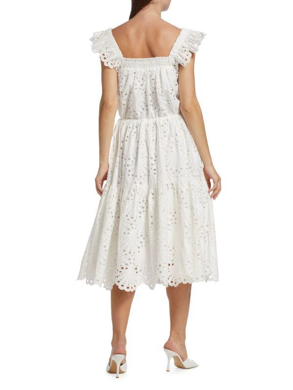 Charina Sarte L’Amour Eyelet Flutter-Sleeve Midi-Dress 2