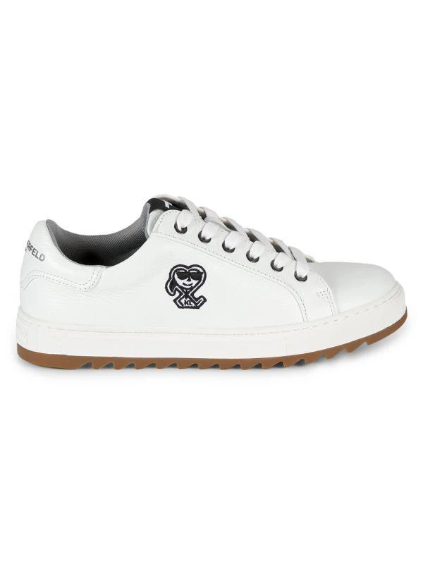 Karl Lagerfeld Paris Low-Top Leather Sawtooth Sneakers 1
