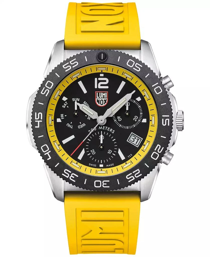 Luminox Men's Swiss Chronograph Pacific Diver Yellow Rubber Strap Watch 44mm 1