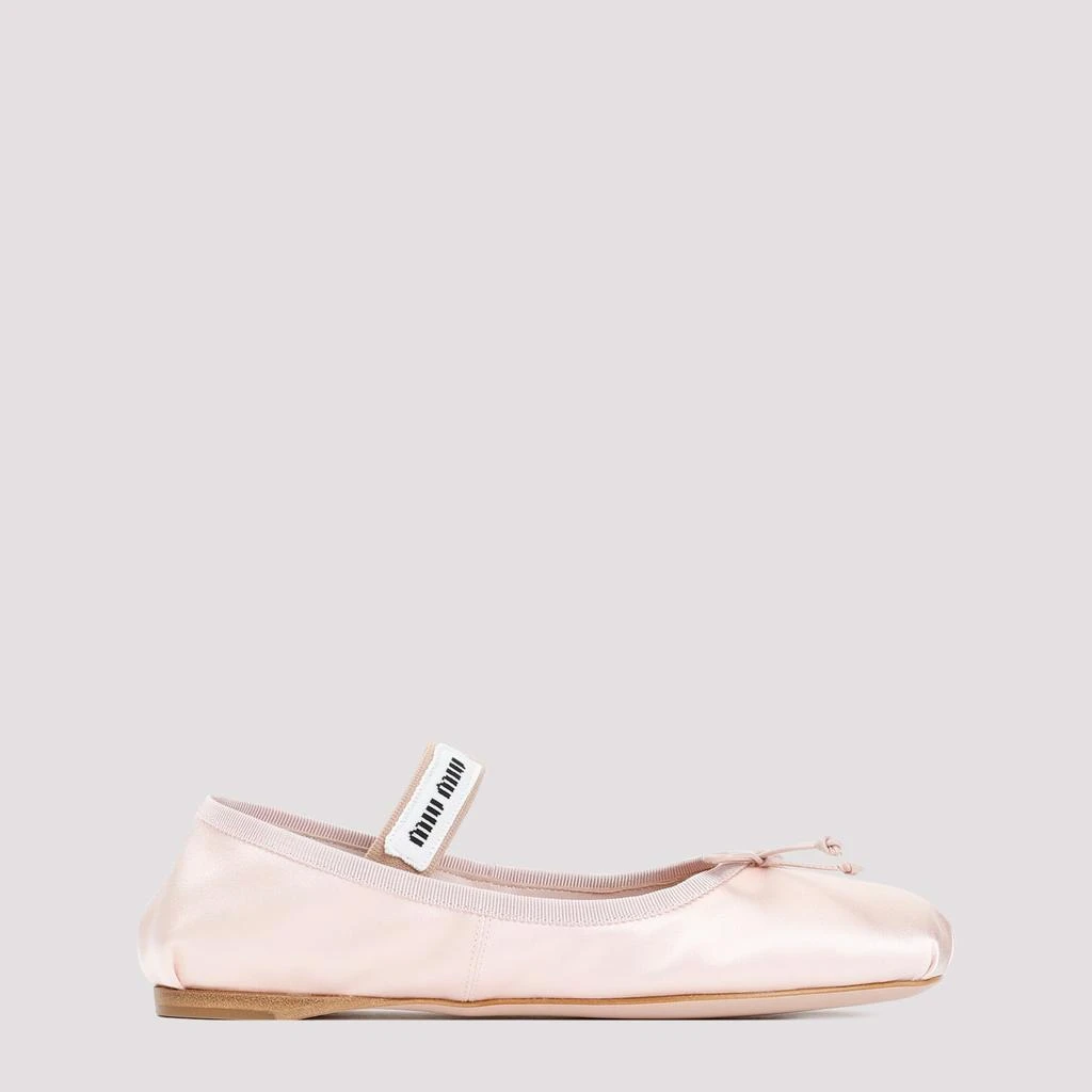 Miu Miu Light Pink Satin Ballerinas 1