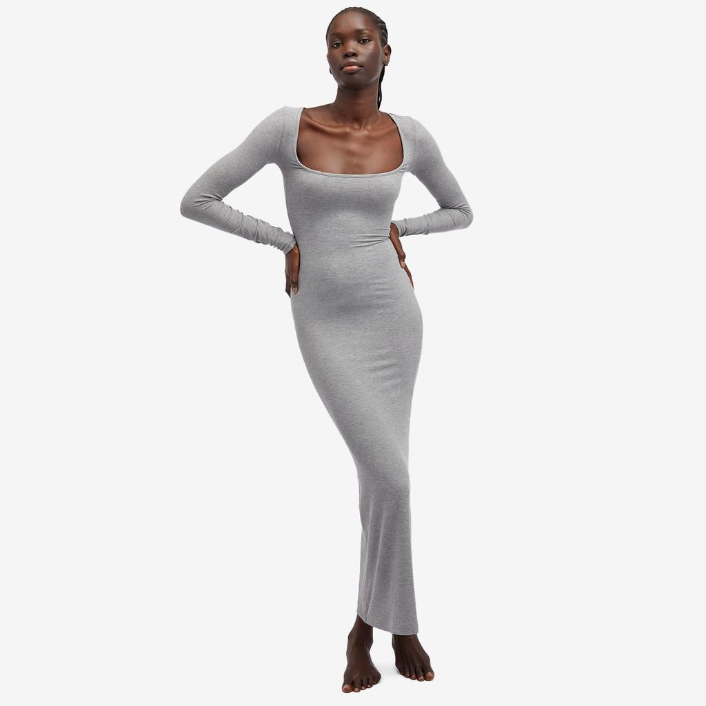 SOFT LOUNGE LONG SLEEVE DRESS | ONYX