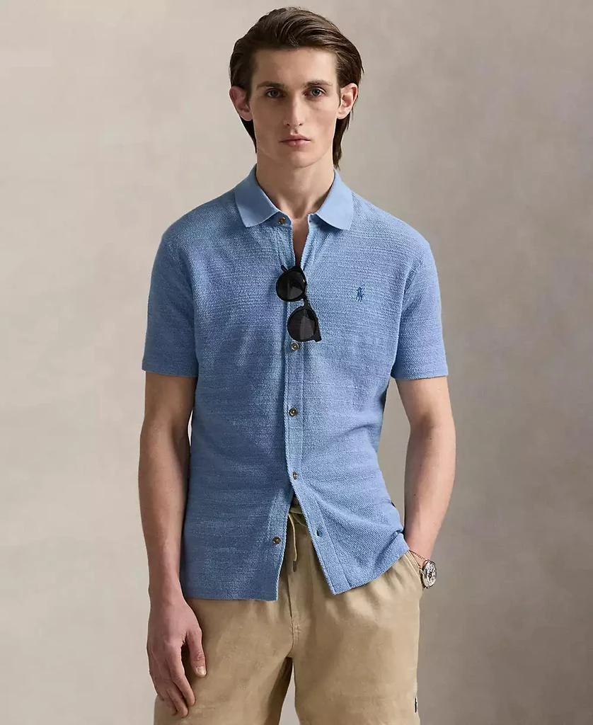 Ralph Lauren Men's Textured Cotton-Linen Shirt Sweater 1
