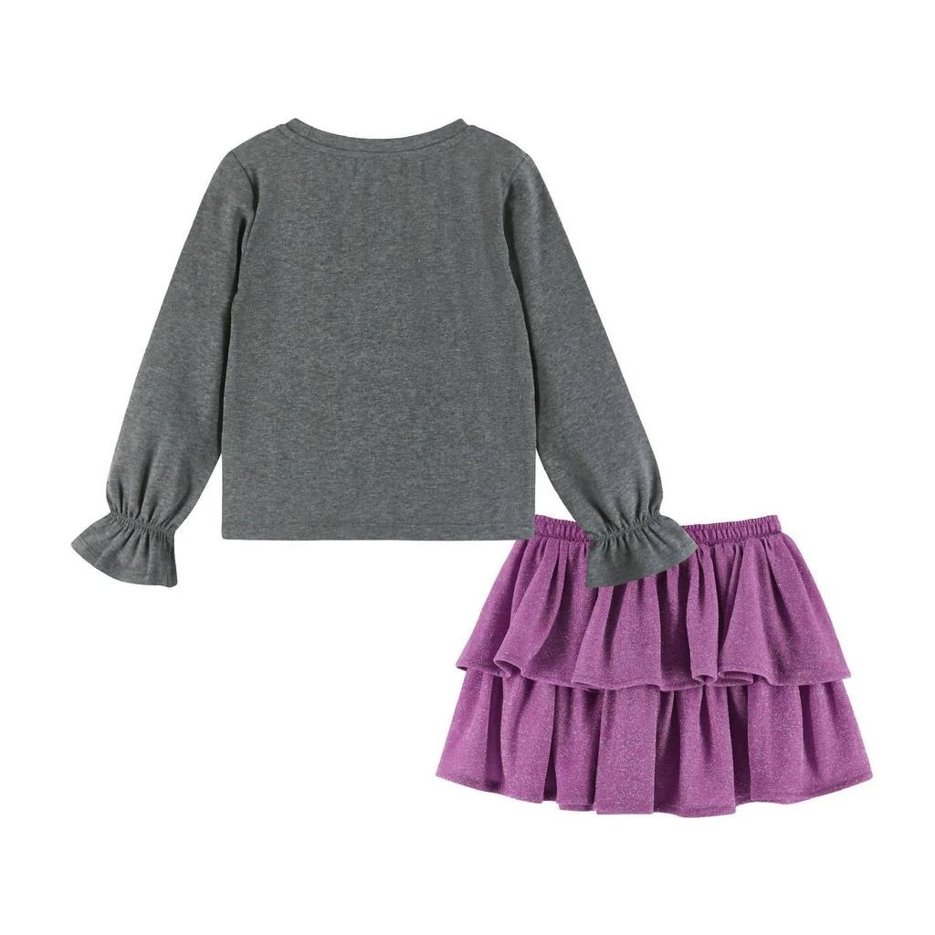 Andy & Evan Andy & Evan - Bows Graphic Top & Glitter Skirt Set 5