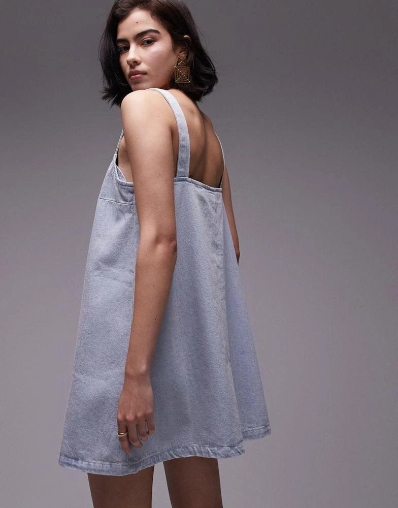 Topshop Topshop denim boxy cami dress in ice blue 4