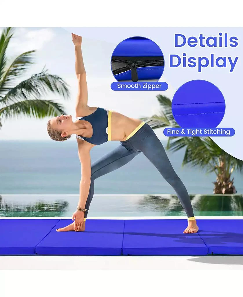 Costway 4' x 8' x 2'' Folding Gymnastics Mat Four Panels 9