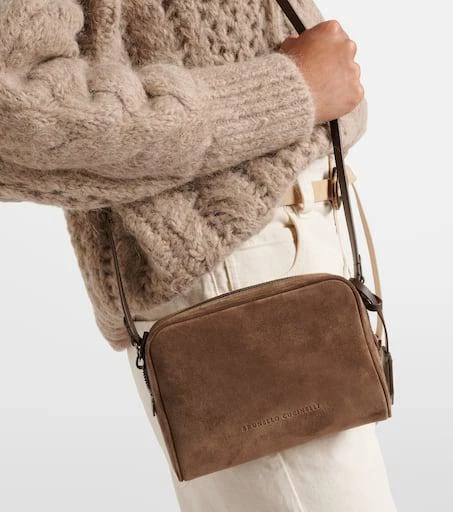 Brunello Cucinelli Small suede crossbody bag 2