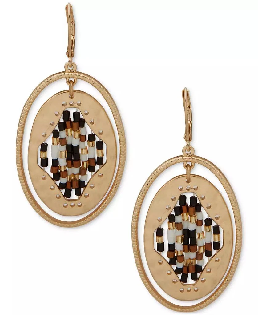 Lonna
Lilly Gold-Tone Blue Oval Beaded Drop Earrings 1