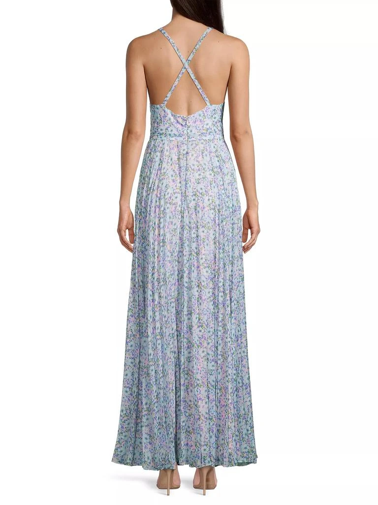 Laundry by Shelli Segal Floral Pleated Chiffon Maxi Dress 5