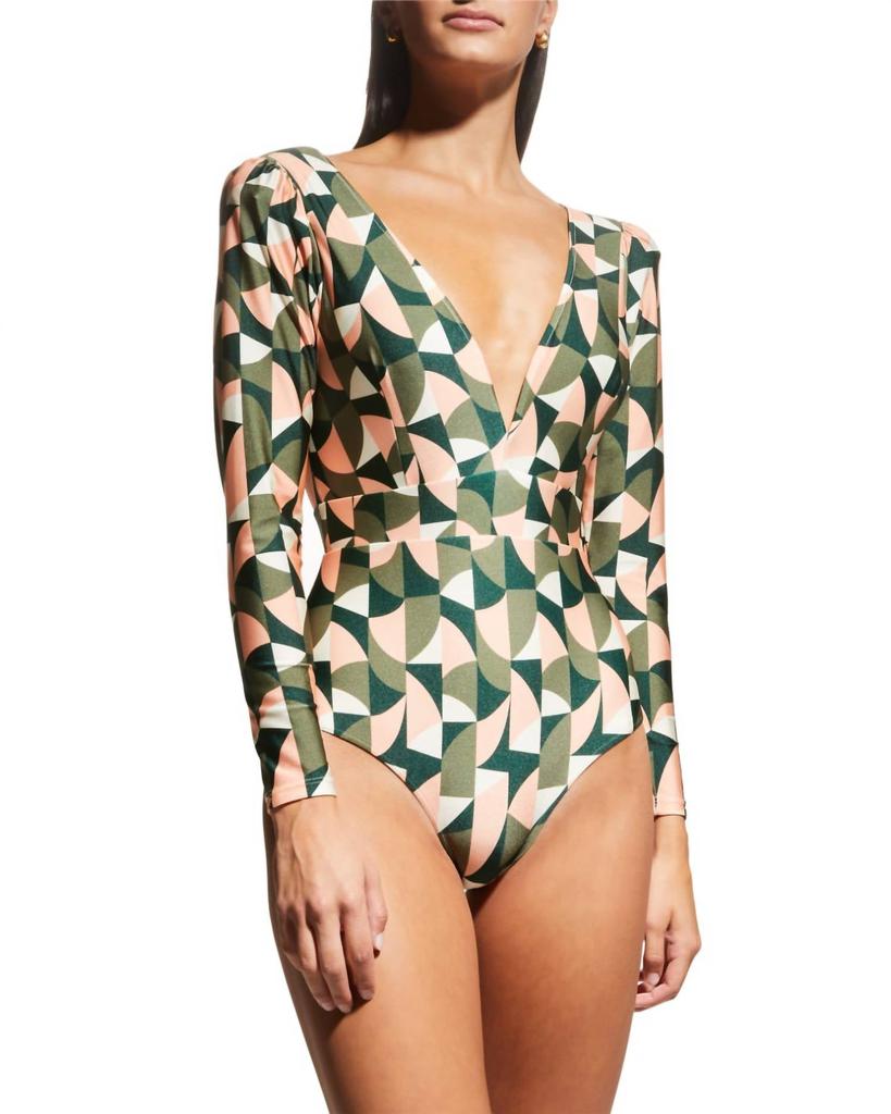 PatBO Plitka Geometric Print Rashguard In Multi