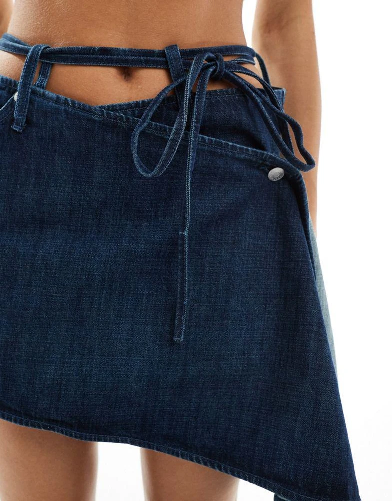 Weekday Weekday Gate co-ord asymmetric denim mini skirt in sapphire blue 2